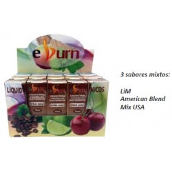 eburn caja 15 frascos liquido 10ml.-18mg nicotina con 3 sabores de tabaco 5 fcos. x sabor