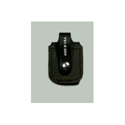 zippo funda cuero broche negra