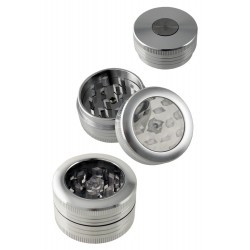grinders metalico 2 partes transparente plateado