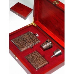 estuche caja madera licorera y utensilios 26 x 20,5 x 6,5